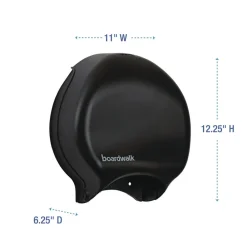 Hot 11 in. x 6.25 in. x 12.25 in. Single Jumbo Toilet Tissue Dispenser - Black Paper & Dispensers