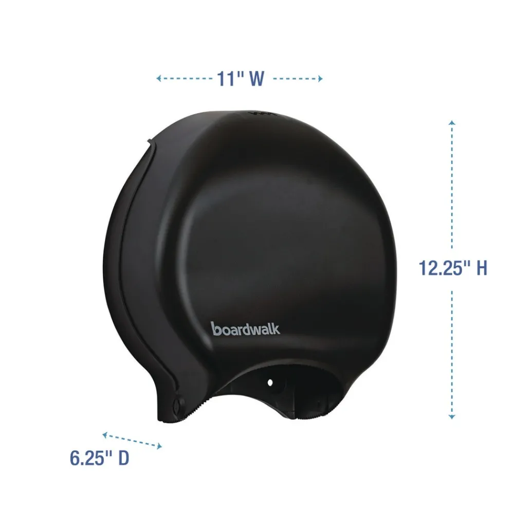 Hot 11 in. x 6.25 in. x 12.25 in. Single Jumbo Toilet Tissue Dispenser - Black Paper & Dispensers