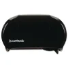 13 in. x 6.75 in. x 8.75 in. Standard Twin Toilet Tissue Dispenser - Black Paper & Dispensers
