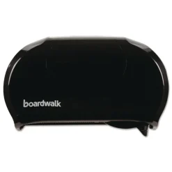 13 in. x 6.75 in. x 8.75 in. Standard Twin Toilet Tissue Dispenser - Black Paper & Dispensers