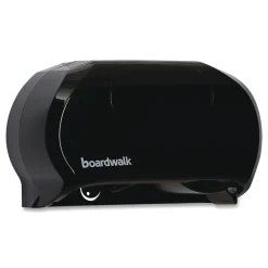 13 in. x 6.75 in. x 8.75 in. Standard Twin Toilet Tissue Dispenser - Black Paper & Dispensers
