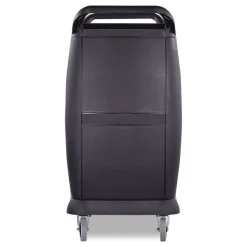 Outlet 18 in. x 36.25 in. x 38 in. 300 lb Capacity Plastic Bussing Cart with 3 Shelves - Black Utility Carts