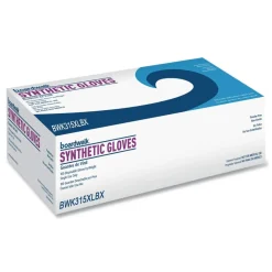 Clearance 4 mil 9.5 in. Long Powder-Free Synthetic Vinyl Gloves - Extra Large, Cream (100/Box, 10 Boxes/Carton) Cleaning & Janitorial Supplies