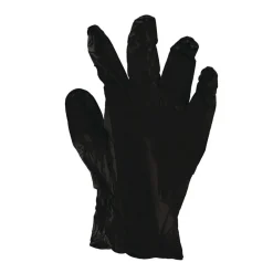 4.4 mil Disposable General-Purpose Powder-Free Nitrile Gloves - Large, Black (100/Box) Work Gloves