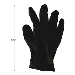 4.4 mil Disposable General-Purpose Powder-Free Nitrile Gloves - Large, Black (100/Box) Work Gloves