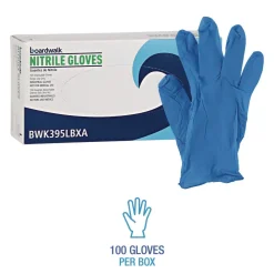 Online 5 mil Disposable General-Purpose Powder-Free Nitrile Gloves - Large, Blue (100/Box) Cleaning & Janitorial Supplies