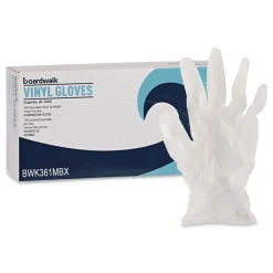 New 3.6 mil Thick 9.5 in. Long Powder-Free Exam Vinyl Gloves - Medium, Clear (100/Box, 10 Boxes/Carton) Cleaning & Janitorial Supplies