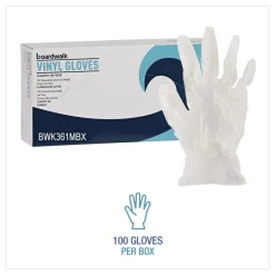 New 3.6 mil Thick 9.5 in. Long Powder-Free Exam Vinyl Gloves - Medium, Clear (100/Box, 10 Boxes/Carton) Cleaning & Janitorial Supplies