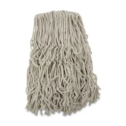 Outlet 24 oz. Banded Cotton Mop Heads - White (12/Carton) Cleaning & Janitorial Supplies