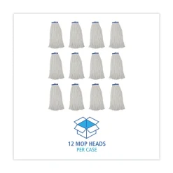 Clearance 24 oz. Cut-End Lie-Flat Rayon Wet Mop Head - White (12/Carton) Cleaning & Janitorial Supplies