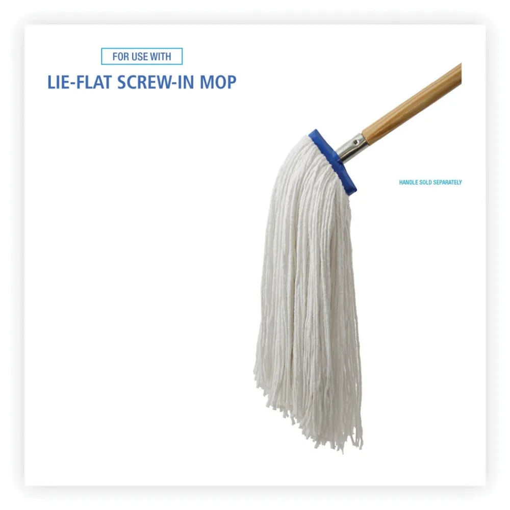 Clearance 24 oz. Cut-End Lie-Flat Rayon Wet Mop Head - White (12/Carton) Cleaning & Janitorial Supplies