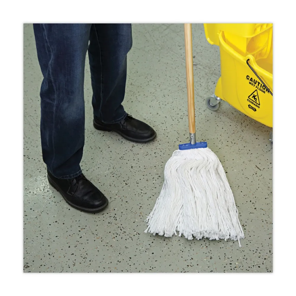 Clearance 24 oz. Cut-End Lie-Flat Rayon Wet Mop Head - White (12/Carton) Cleaning & Janitorial Supplies