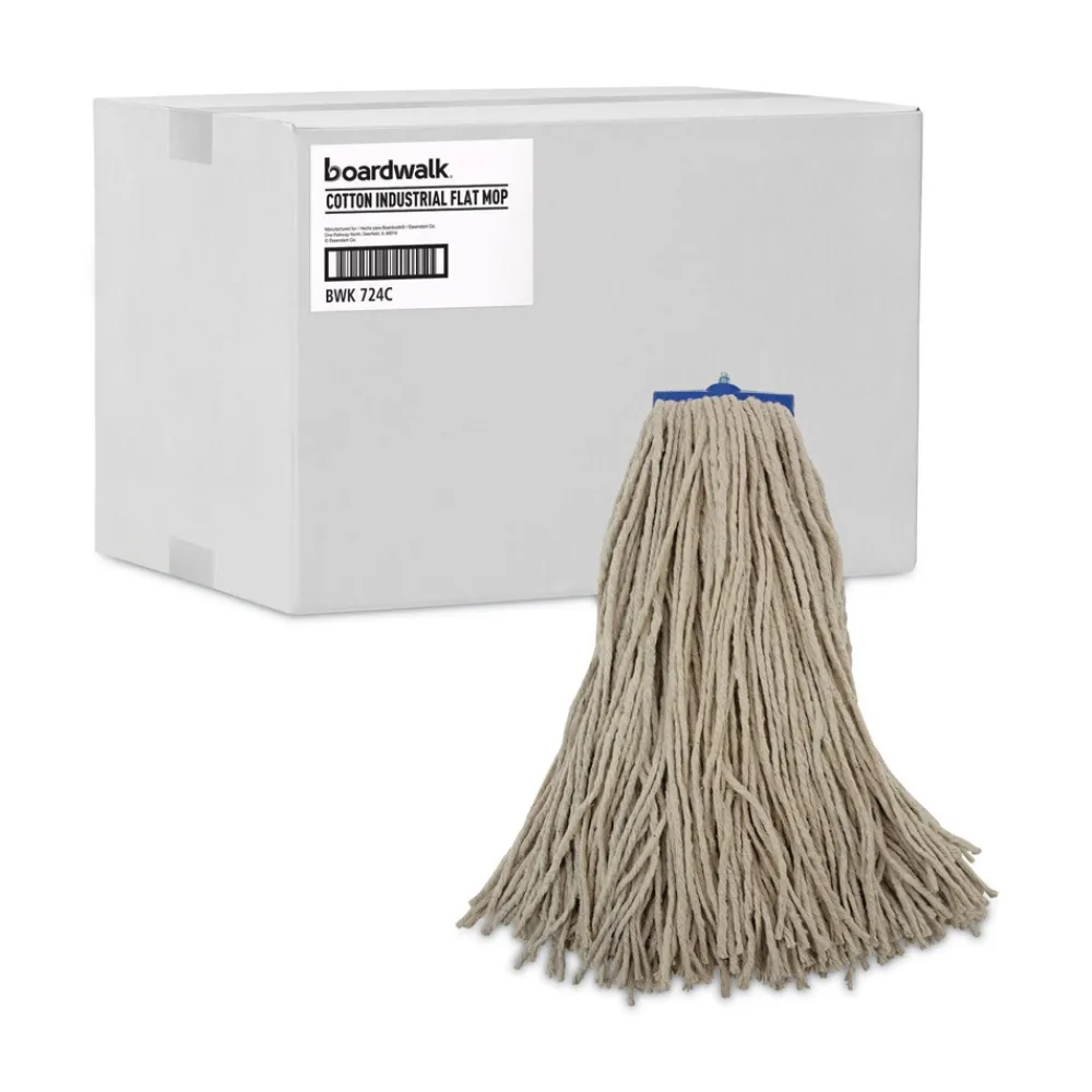 Best 24 oz. Cut-End Lie-Flat Cotton Wet Mop Head - White Cleaning & Janitorial Supplies