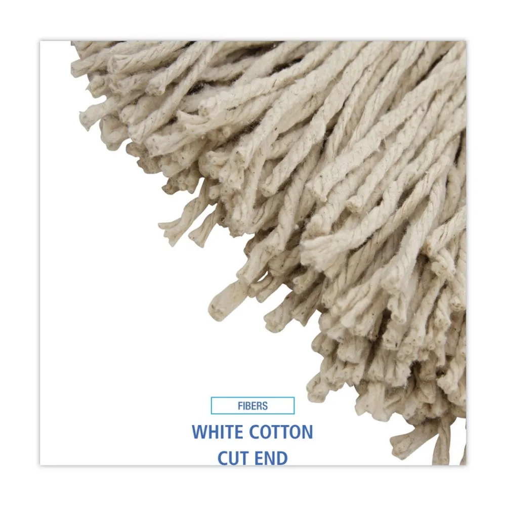 Best 24 oz. Cut-End Lie-Flat Cotton Wet Mop Head - White Cleaning & Janitorial Supplies