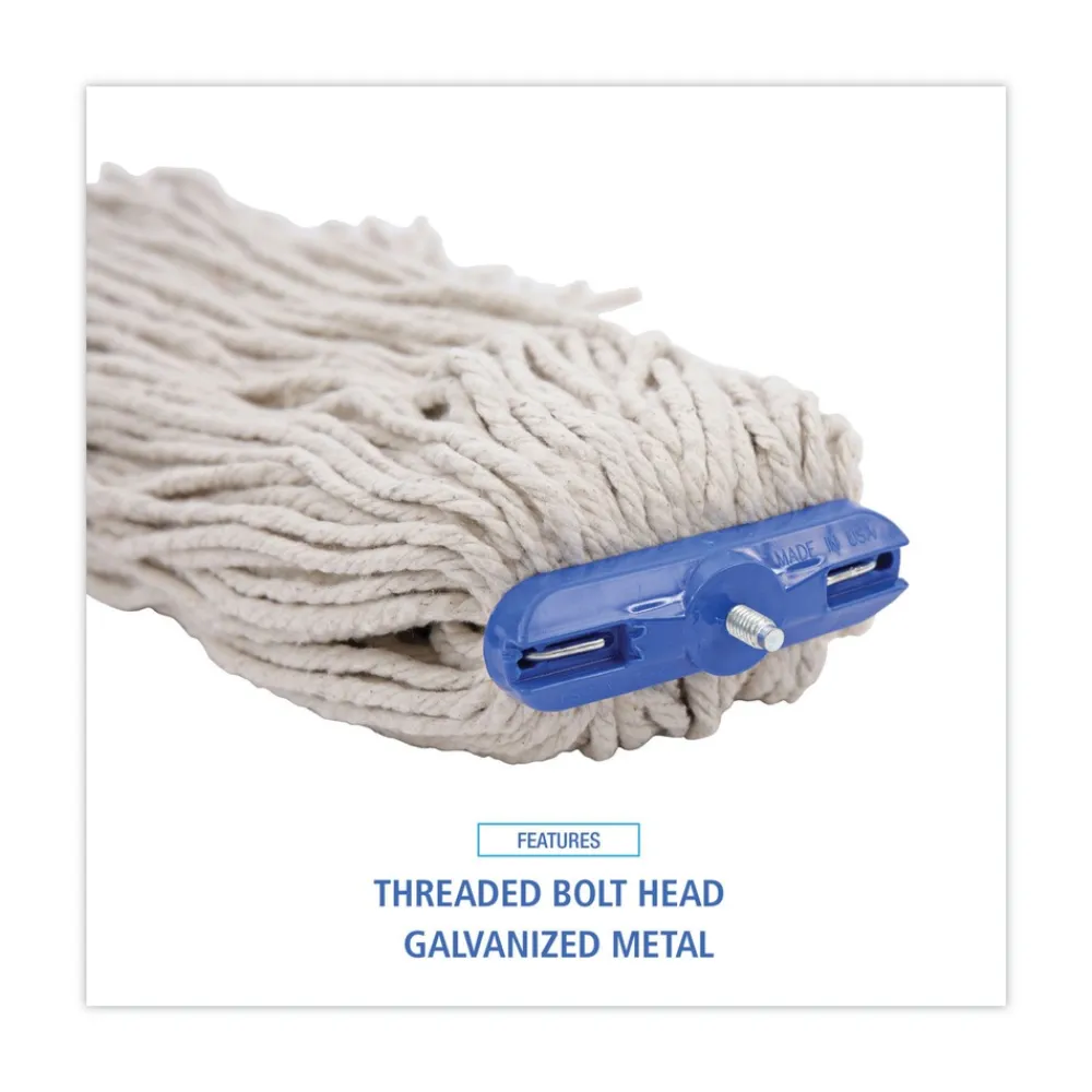 Best 24 oz. Cut-End Lie-Flat Cotton Wet Mop Head - White Cleaning & Janitorial Supplies