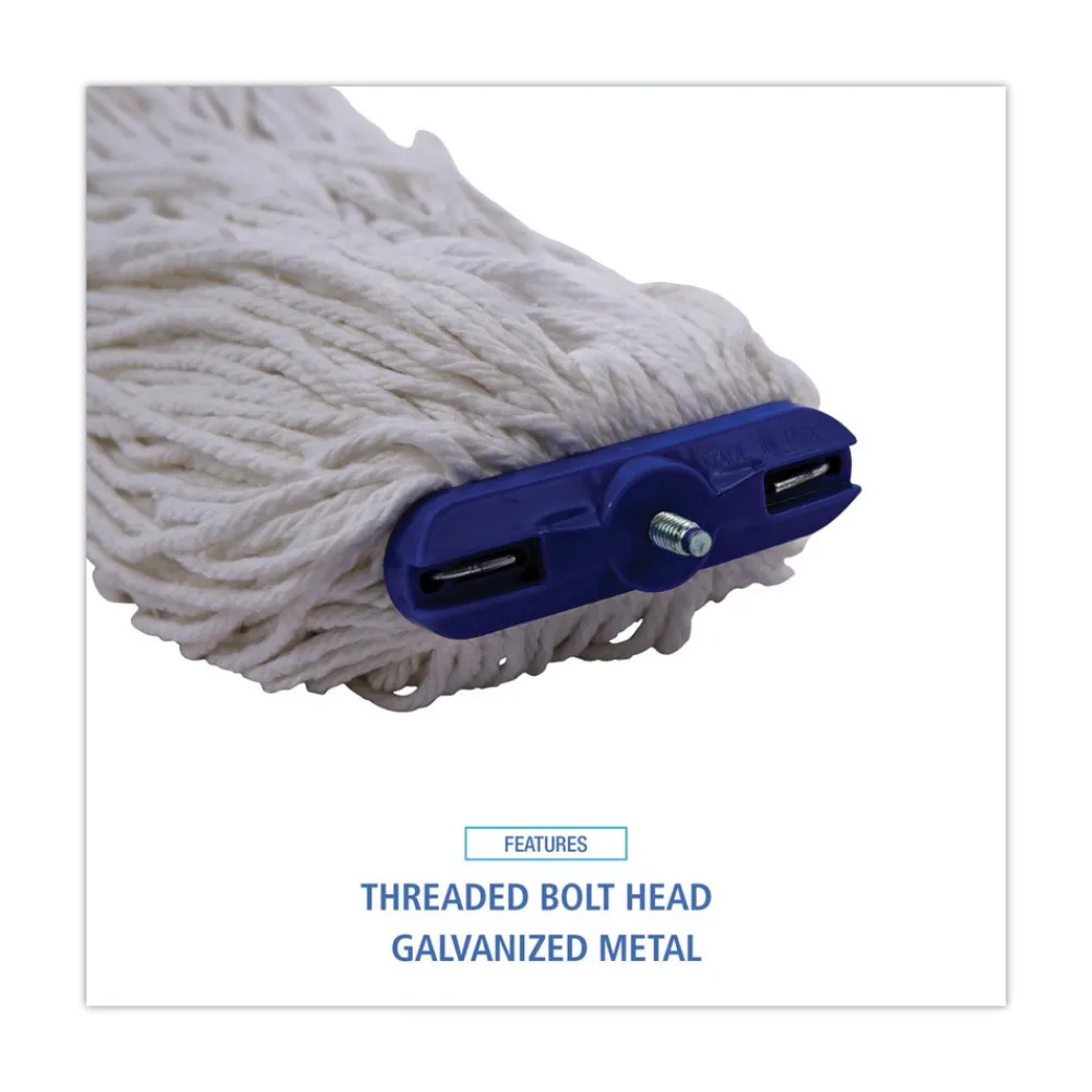 16 oz. Cut-End Lie-Flat Rayon Wet Mop Head - White (12/Carton) Cleaning & Janitorial Supplies