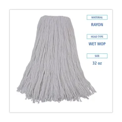 32 oz. Rayon Fiber Premium Standard Head - White (12/Carton) Cleaning & Janitorial Supplies