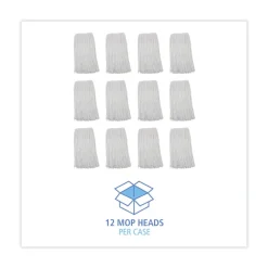 Clearance 20 oz. Rayon Premium Cut-End Wet Mop Heads - White (12/Carton) Cleaning & Janitorial Supplies