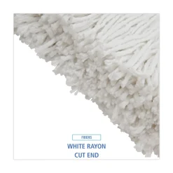 Clearance 20 oz. Rayon Premium Cut-End Wet Mop Heads - White (12/Carton) Cleaning & Janitorial Supplies