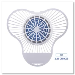 Outlet 3.25 oz. Urinal Screen with Non-Para Deodorizer Block - Green Apple Scent, Blue/White (12/Box) Odor Control