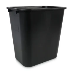 Online 28 qt. Plastic Soft-Sided Wastebasket - Black Trash & Waste Bins