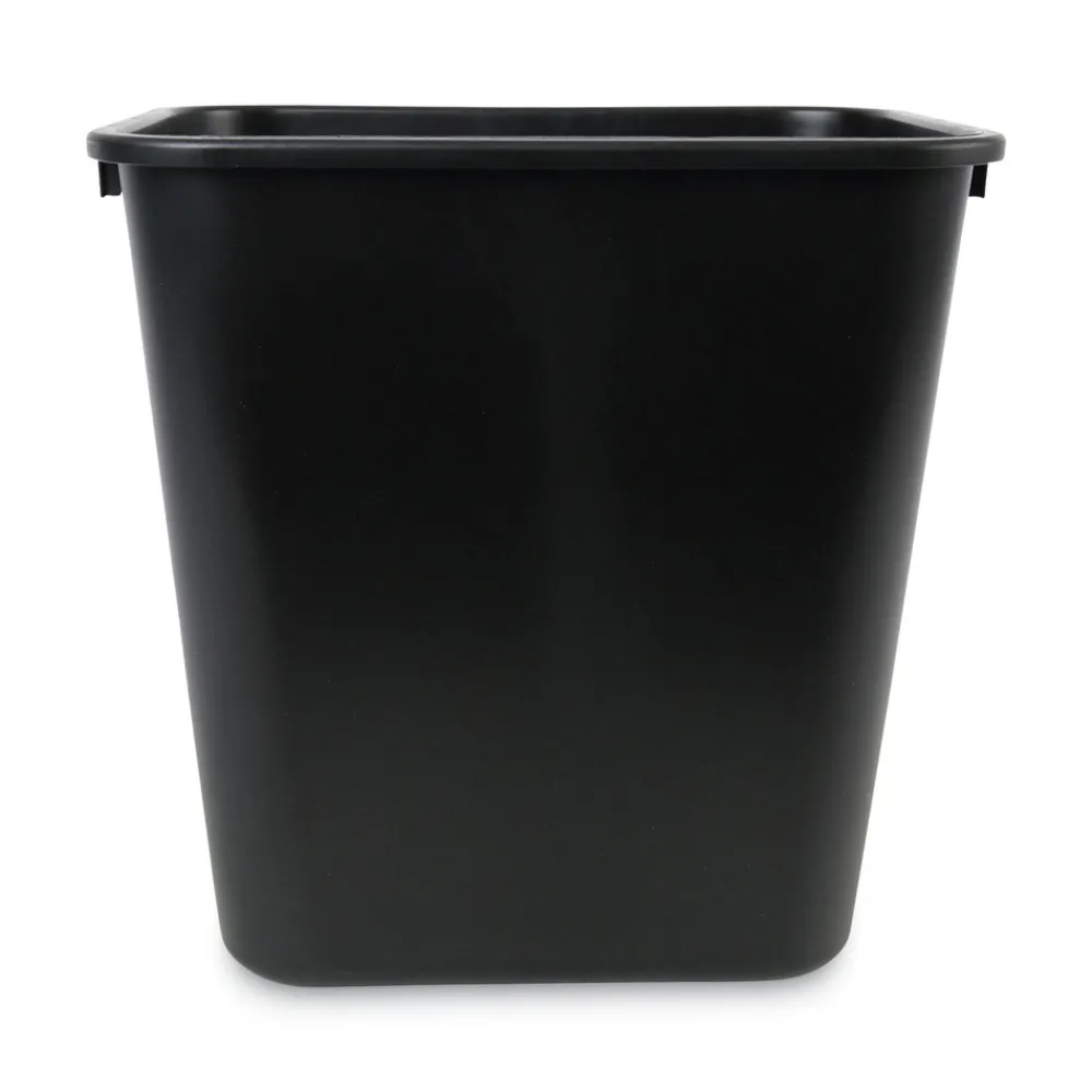 Online 28 qt. Plastic Soft-Sided Wastebasket - Black Trash & Waste Bins
