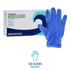 Discount 380 Series 4 mil Thick 9.5 in. Long Powder-Free Disposable General-Purpose Nitrile Gloves - Large, Blue (100/Box, 10 Boxes/Carton) Cleaning & Janitorial Supplies