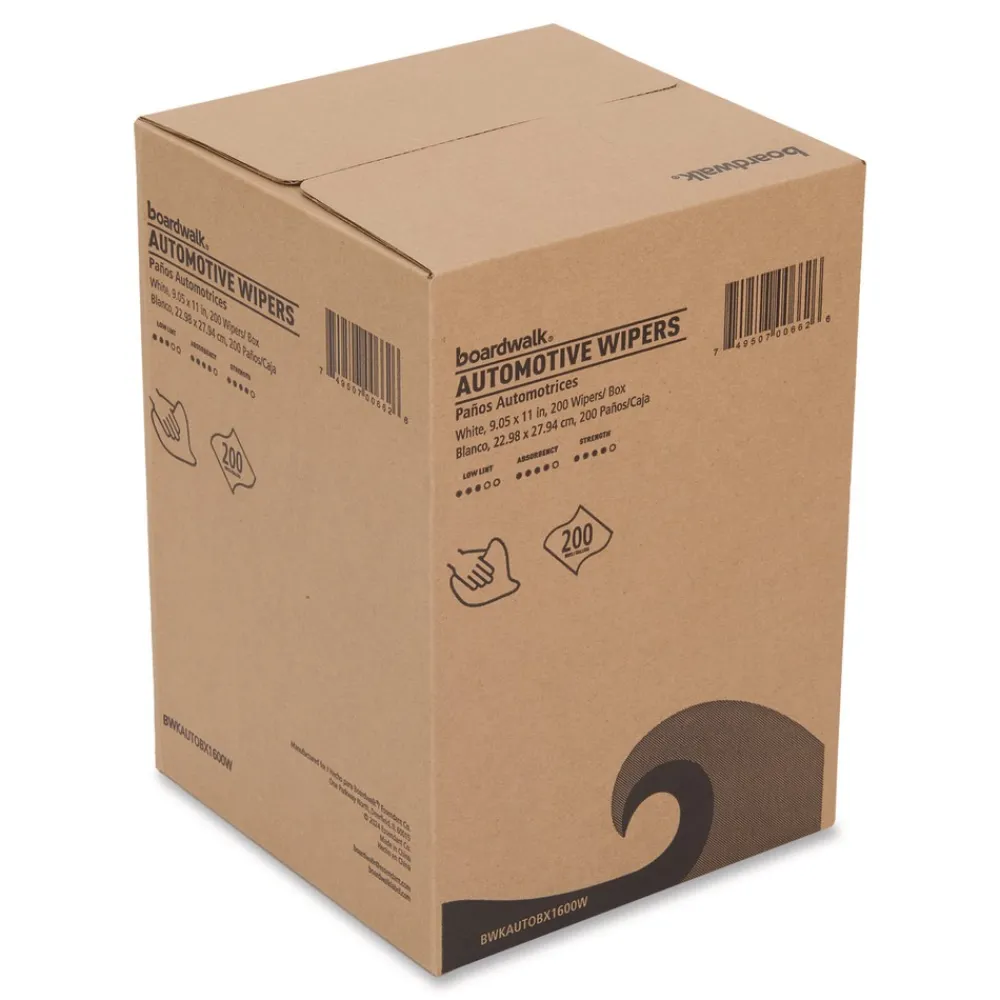 10.63 x 20.47 Automotive Wipers - Unscented/White (8/Carton) Cleaning & Janitorial Supplies