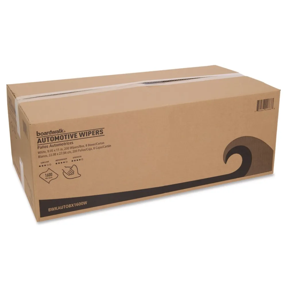 10.63 x 20.47 Automotive Wipers - Unscented/White (8/Carton) Cleaning & Janitorial Supplies