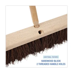 Discount BWK20118 18 in. Brush 3.25 in. Natural Palmyra Fiber Bristles Floor Brush Head Cleaning & Janitorial Supplies