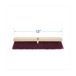 BWK20318 3 in. Maroon Heavy-Duty Polypropylene Bristles 18 in. Brush Floor Brush Head Cleaning & Janitorial Supplies