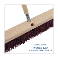 BWK20318 3 in. Maroon Heavy-Duty Polypropylene Bristles 18 in. Brush Floor Brush Head Cleaning & Janitorial Supplies