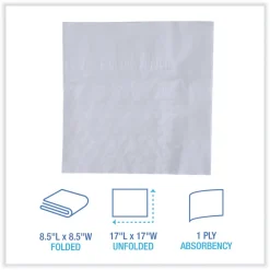 BWK8307 17 in. x 17 in. 1-Ply Dinner Napkin - White (3000/Carton) Paper & Dispensers