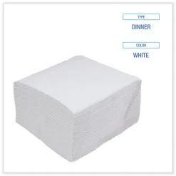 BWK8307 17 in. x 17 in. 1-Ply Dinner Napkin - White (3000/Carton) Paper & Dispensers