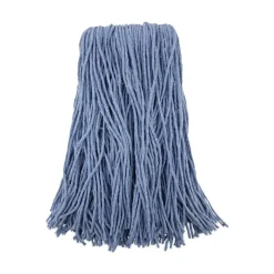 BWK2024B #24 Cotton/Synthetic Fiber Cut-End Standard Mop Head - Blue (12/Carton) Cleaning & Janitorial Supplies