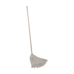 New BWK124C 24 oz. Cotton Fiber Head Deck Mop with 54 in. Wooden Handle (6/Pack) Cleaning & Janitorial Supplies