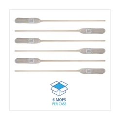 New BWK124C 24 oz. Cotton Fiber Head Deck Mop with 54 in. Wooden Handle (6/Pack) Cleaning & Janitorial Supplies