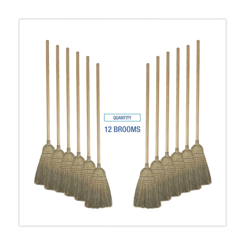 Hot BWK932CCT 12/Carton 56 in. Warehouse Broom, Corn Fiber Bristles - Natural Cleaning & Janitorial Supplies