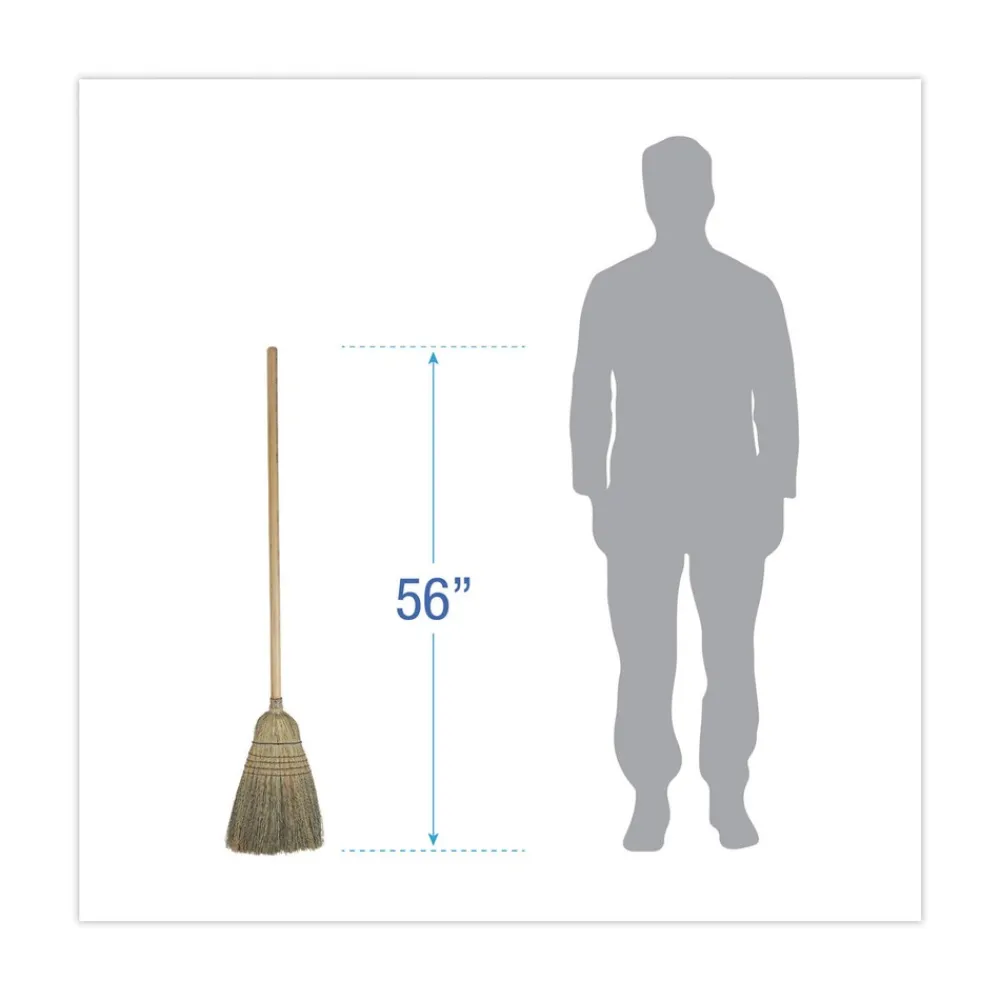 Hot BWK932CCT 12/Carton 56 in. Warehouse Broom, Corn Fiber Bristles - Natural Cleaning & Janitorial Supplies