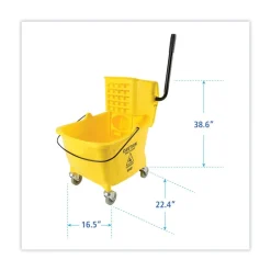 Hot BWK2635COMBOYEL 8.75 Gallon Pro-Pac Side-Squeeze Wringer/Bucket Combo - Yellow/Silver Cleaning & Janitorial Supplies