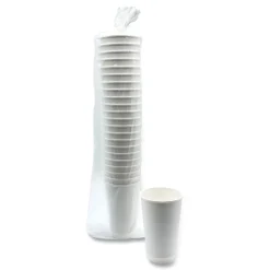 Best BWKDW16HCUP 16 oz. Double-Walled Paper Hot Cups - White (500/Carton) Tabletop And Serveware
