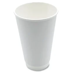 Best BWKDW16HCUP 16 oz. Double-Walled Paper Hot Cups - White (500/Carton) Tabletop And Serveware