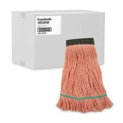 Clearance BWK502OR 5 in. Super Loop Cotton/Synthetic Fiber Wet Mop Head - Medium, Orange (12/Carton) Cleaning & Janitorial Supplies