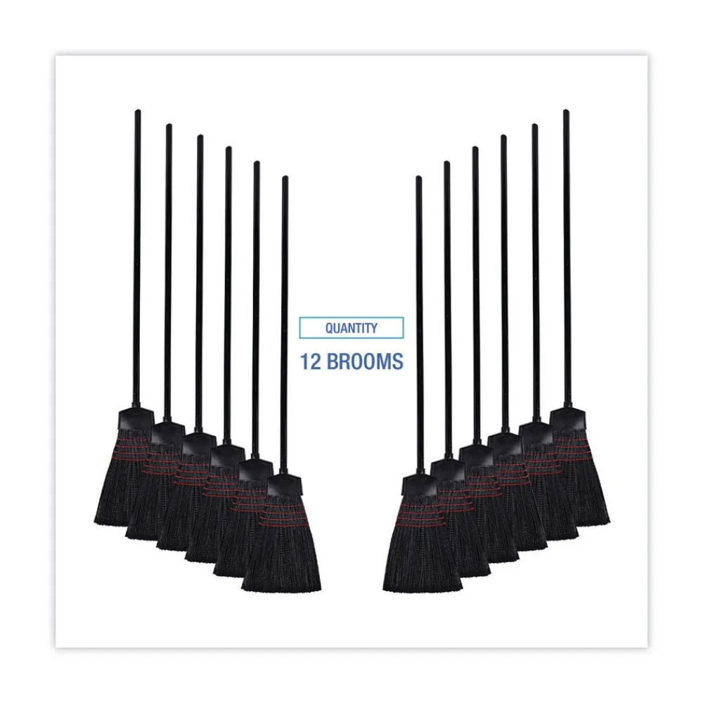 BWK916P 54 in. Wood Handle Maid Broom with Plastic Bristles (1 Dozen) Cleaning & Janitorial Supplies