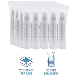 Clearance BWKTRANSCUP20CT 20 oz. Translucent Plastic Cold Cups - Clear (1000/Carton) Tabletop And Serveware