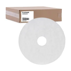 BWK4016WHI 16 in. Diameter Polishing Floor Pads - White (5/Carton) Cleaning & Janitorial Supplies