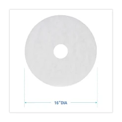 BWK4016WHI 16 in. Diameter Polishing Floor Pads - White (5/Carton) Cleaning & Janitorial Supplies