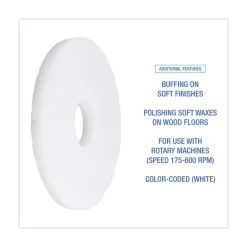 Best BWK4012WHI 12 in. Diameter Polishing Floor Pads - White (5/Carton) Cleaning & Janitorial Supplies