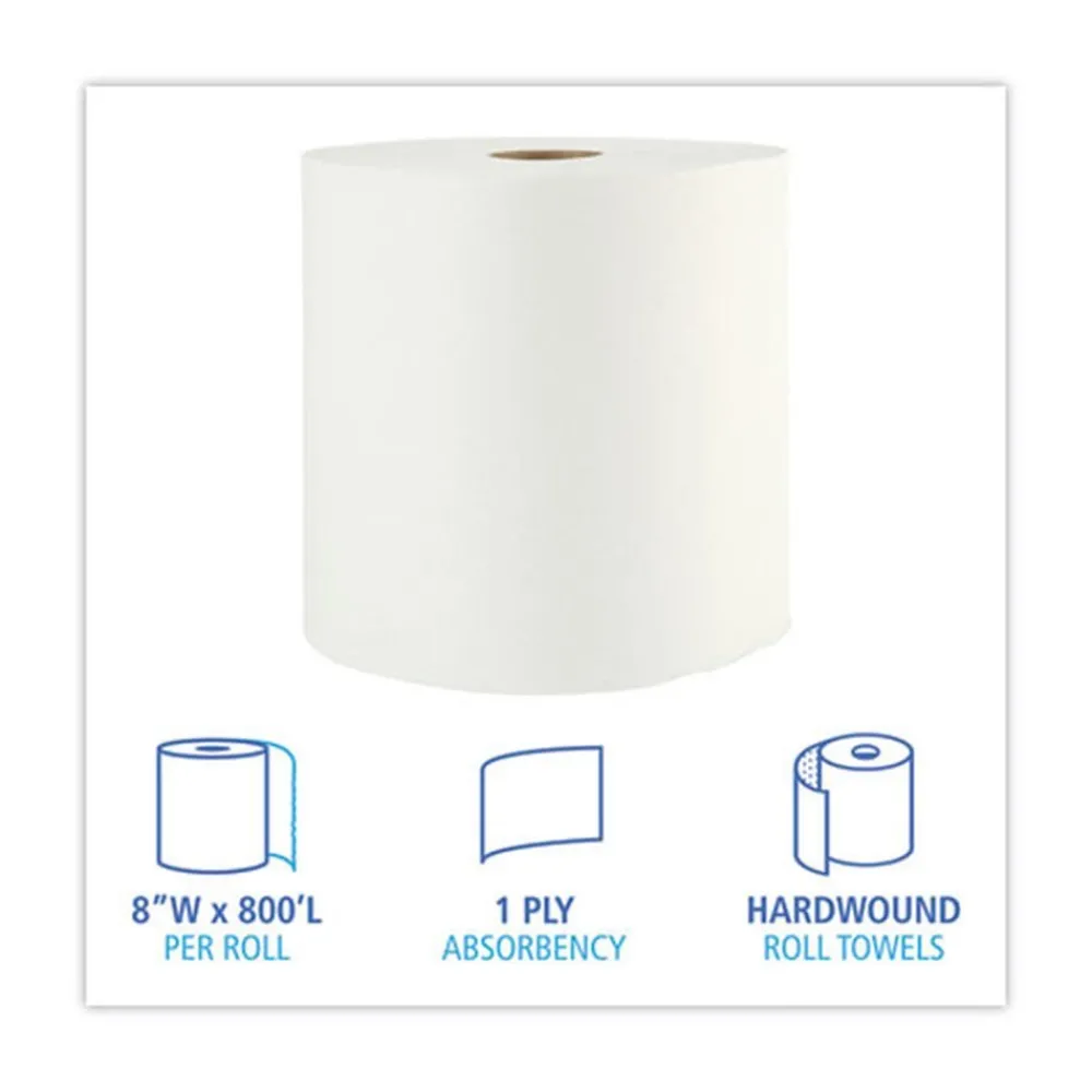 Clearance BWK35XTRA 1-Ply 8 in. x 800 ft. Xtra Roll Towels - White (6 Rolls/Carton) Paper & Dispensers