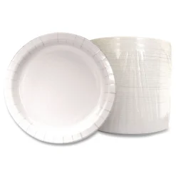 Outlet CP9B1008125A 9 in. Diameter Paper Dinnerware Plate - White (1000/Carton) Tabletop And Serveware